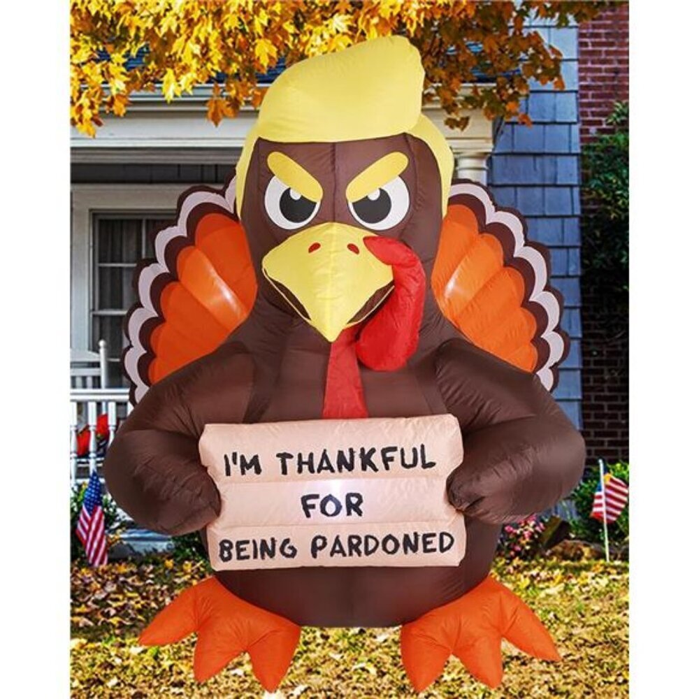 6FT Thanksgiving Inflatables Turkey, Inflatable Trump Turkey Pardon